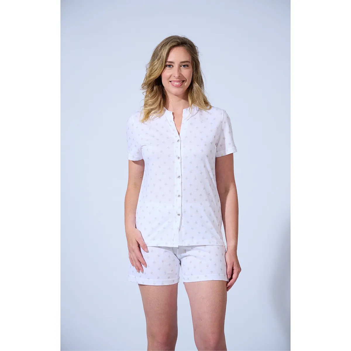 WOMEN'S SHORT OPEN COTTON PAJAMAS