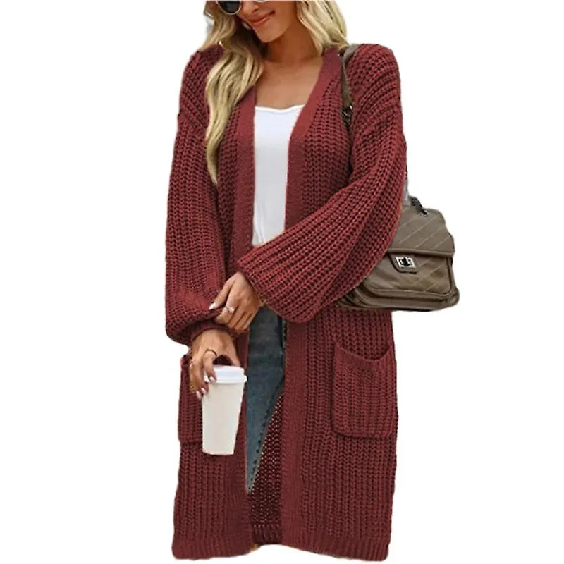 Women's Casual Open Front Long Sleeve Knit Sweaters Outerwear Coats