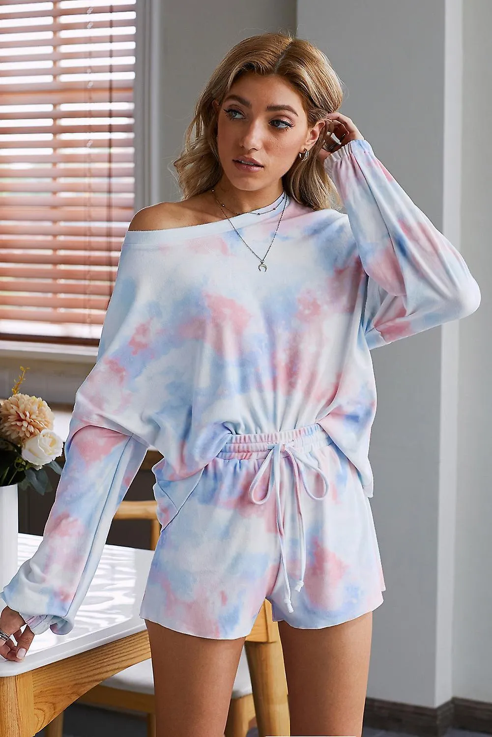 Women's Orange Tie-dye Loungewear Set