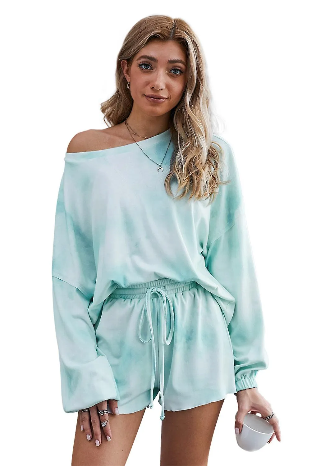 Women's Sky Blue Tie-dye Loungewear Set