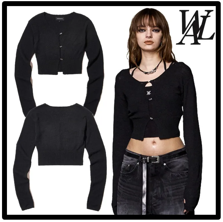 WOOALONG  |Casual Style Street Style Logo Cardigans