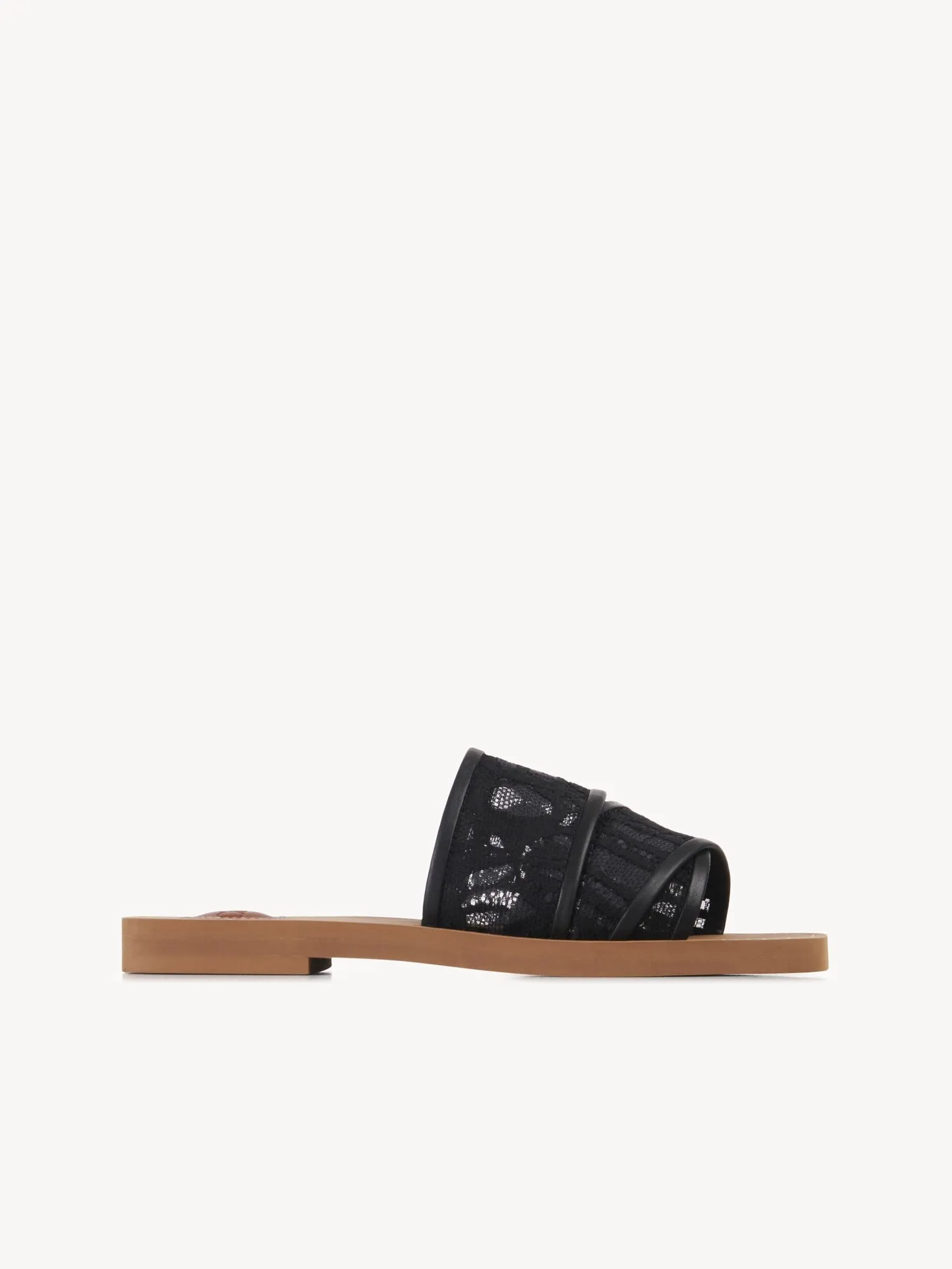 Woody Lace Slide, Black