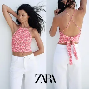 ZARA  |Casual Style Halter Neck Elegant Style Tanks & Camisoles