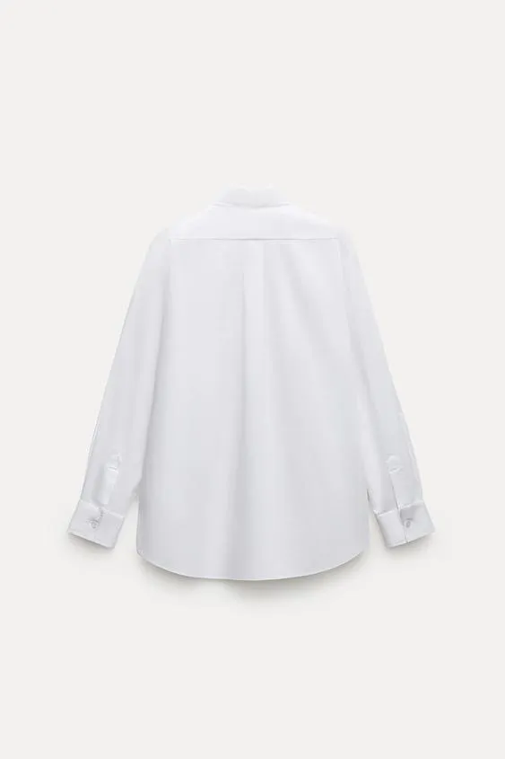 ZARA  |Casual Style Long Sleeves Cotton Party Style Elegant Style