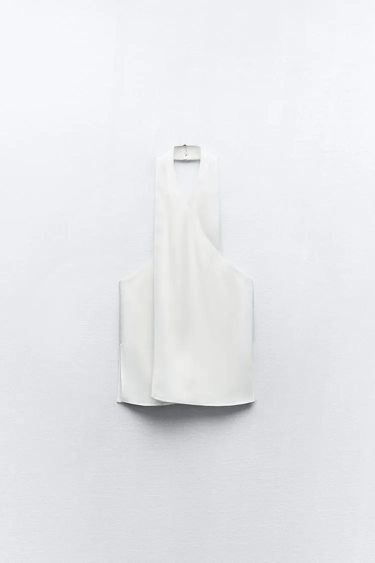 ZARA  |Casual Style Sleeveless Halter Neck Elegant Style